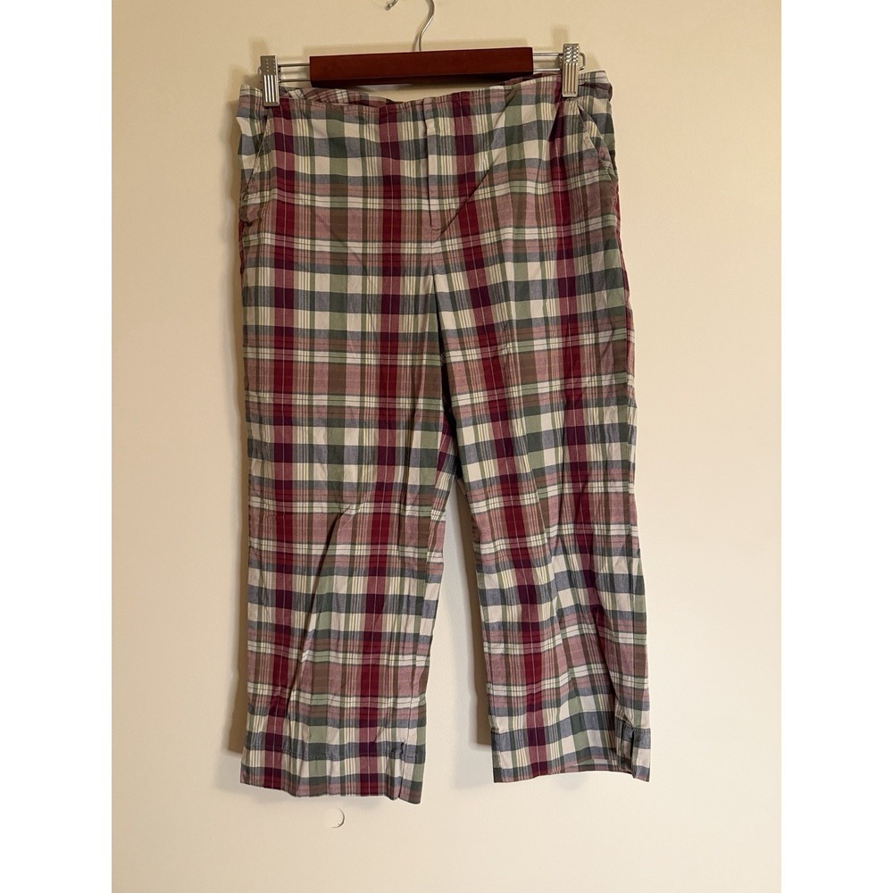 Vintage Y2K American Eagle Plaid Capri Cropped Pants Women's Size 10